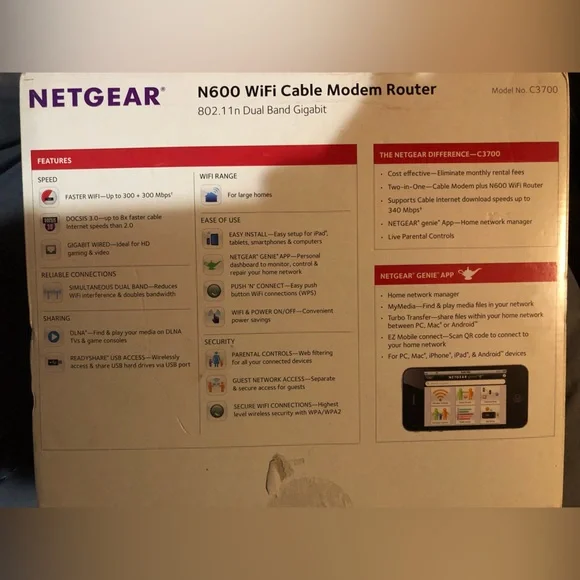 NETGEAR Wi-Fi Cable Modem Router - Picture 2 of 5